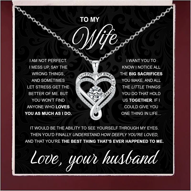 Para Mi Esposa De Parte De Esposo Collar Corazón X Corazón