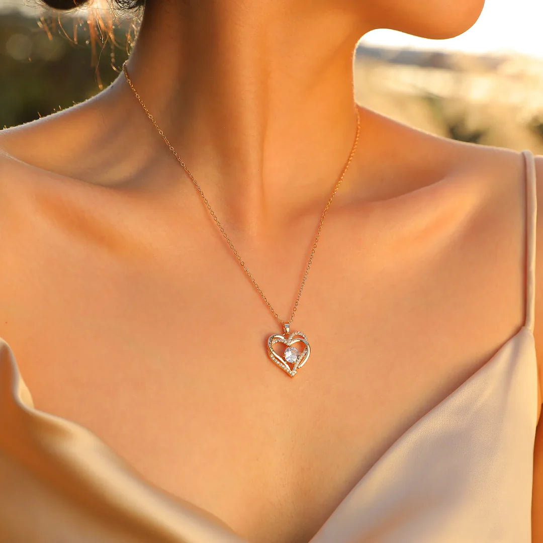 I Love You Necklace with Hearts