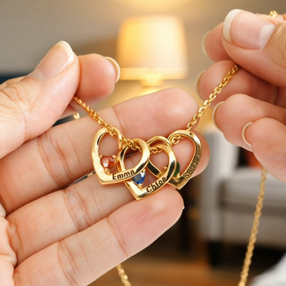 Personalized Heart Birthstone Necklace