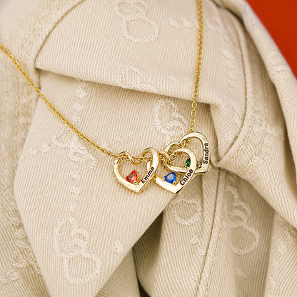 Personalized Heart Birthstone Necklace