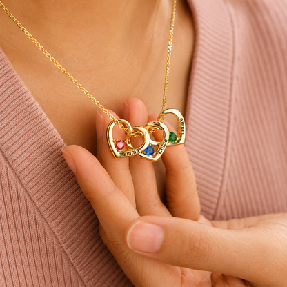 Personalized Heart Birthstone Necklace