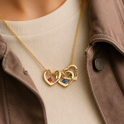 Personalized Heart Birthstone Necklace