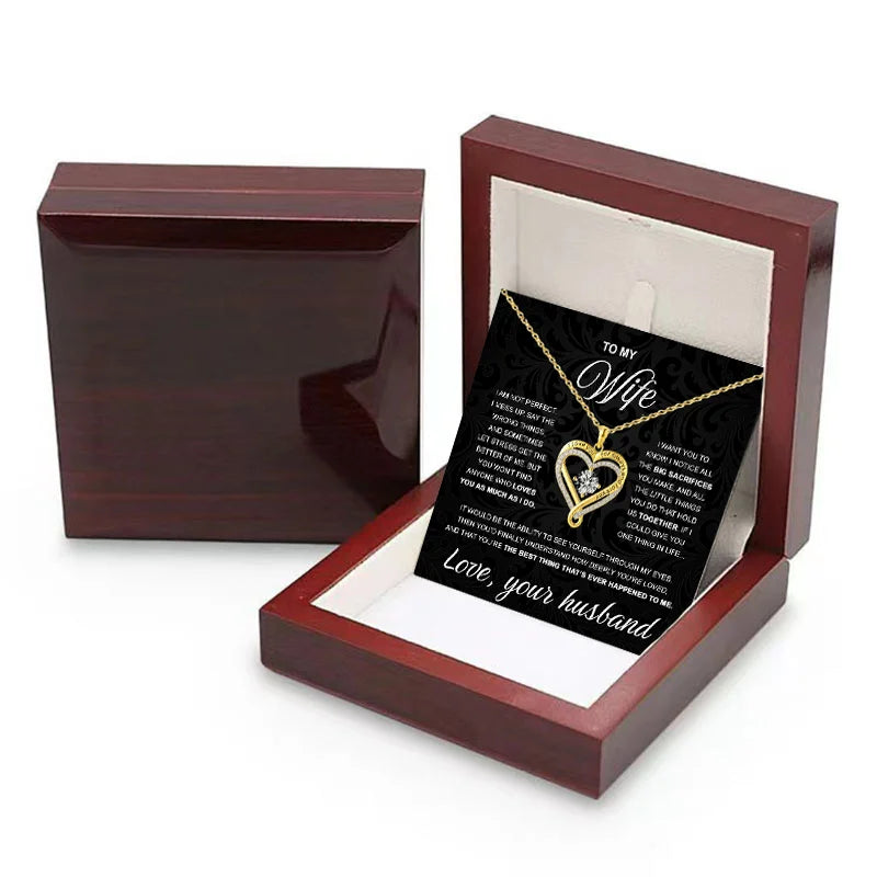 Para Mi Esposa De Parte De Esposo Collar Corazón X Corazón
