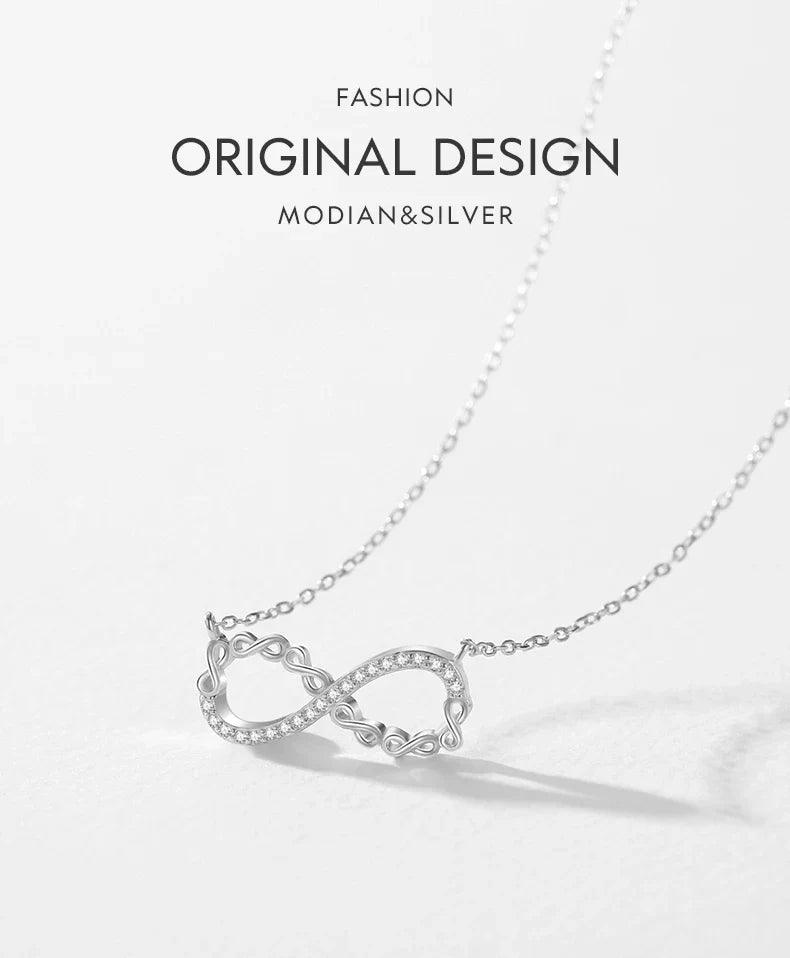 Collar con colgante de amor infinito romántico